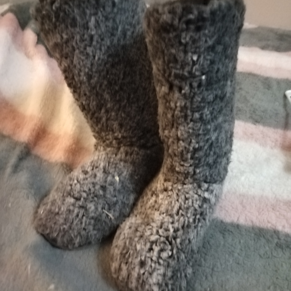 Marleylilly Sherpa gray boots